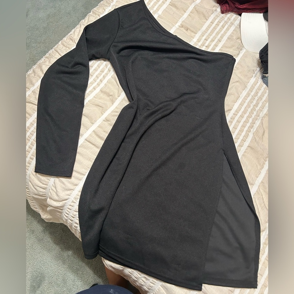 black off the shoulder dress